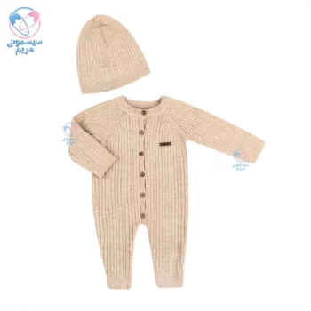 سرهمی بافت کبریتی و کلاه بیبی میو Baby Mio 4041