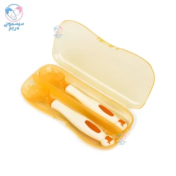 قاشق و چنگال منعطف سیلیکونی با قاب گاو