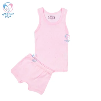 ست رکابی و شورت سوزنی یکا Yeka 206756 صورتی