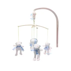 آویز تخت موزیکال کنزا Kenza خرس سفید شال دار