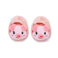 جوراب نقلی استپ دار طرح بچه خوک صورتی