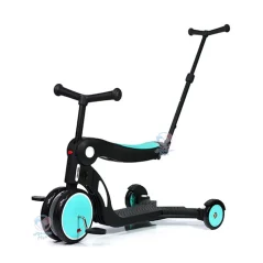 سه چرخه و اسکوتر پنج کاره با دسته هدایت اسکوچی Scoochi آبی