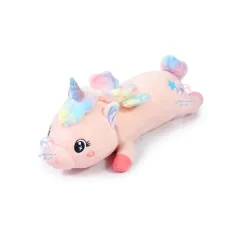 عروسک یونیکورن خوابیده شاخ رنگی 50 سانت