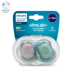 پستانک الترا ایر 6 تا 18 ماه اونت Avent سبز و طوسی مات